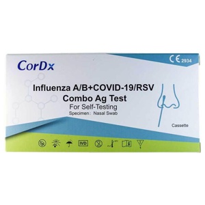CorDX 4 in 1 Kombi-Test Influenza A/B, COVID-19 + RSV Produktbild