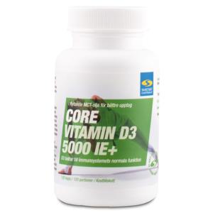 Core Vitamin D3 5000 IE+ 120 kaps produkt bild