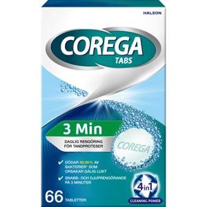 Corega Tabs 3 Minutes Protesrengöring Brustablett 66 st produkt bild