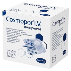 Cosmopor® I.V. transparent Fixierverband 5x6 cm steril, 100 St Pflaster Produktbild