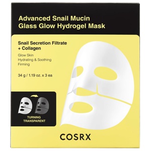 COSRX Advanced Snail Mucin Glass Glow Hydrogel Mask 34 g x 3 st produkt bild