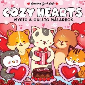 Cozy Hearts Målarbok produkt bild