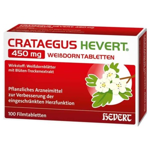 CRATAEGUS HEVERT 450 mg WEIßDORNTABLETTEN 100 St Filmtabletten Produktbild