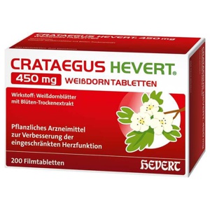 CRATAEGUS HEVERT 450 mg WEIßDORNTABLETTEN 200 St Filmtabletten Produktbild