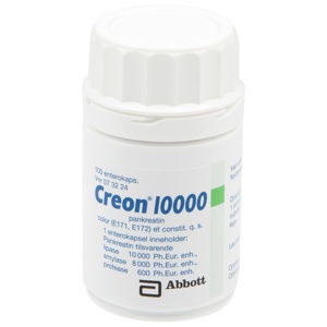 Creon 10000 harde enterokapsler 100 stk produktbilde