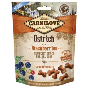 Crunchy Snack Ostrich & Blackberies Hundgodis 200g produkt bild