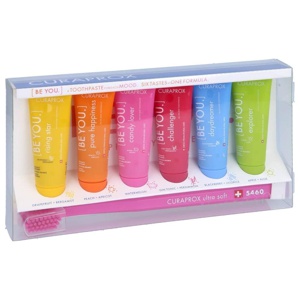 Curaprox be you Mix-Set 6 Zahnpasten + 1-Zahnb., 6X10 ml n.v. Produktbild