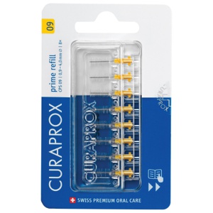 Curaprox mellomrombørste 09 refill gul 8 stk produktbilde