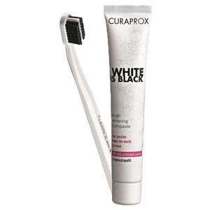 CURAPROX-white-is-black-Kohlezahnpasta-mild-Buerste Produktbild