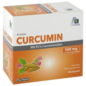Curcumin 500 mg 95% Curcuminoide + Piperin Kapseln, 180 St Kapseln Produktbild