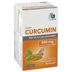 Curcumin 500 mg 95% Curcuminoide + Piperin Kapseln, 90 St Kapseln Produktbild