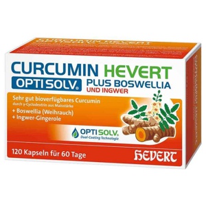 CURCUMIN HEVERT OPTISOLV PLUS BOSWELLIA UND INGWER 120 St Kapseln Produktbild