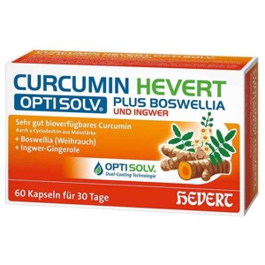 CURCUMIN HEVERT OPTISOLV PLUS BOSWELLIA UND INGWER 60 St Kapseln Produktbild