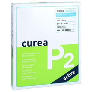CUREA P2 active superabs.Wundaufl.10x10 cm Produktbild
