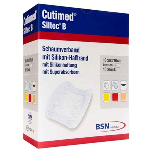 CUTIMED Siltec B Schaumverb.10x10 cm m.Haftr. Produktbild