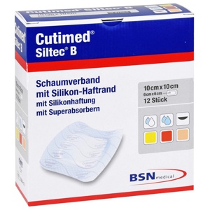 Cutimed Siltec B Schaumverb.10x10 cm mit Haftr. Produktbild