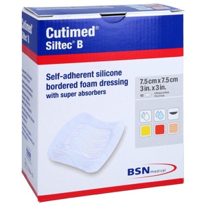 CUTIMED Siltec B Schaumverb.7,5x7,5 cm m.Haftr. Produktbild