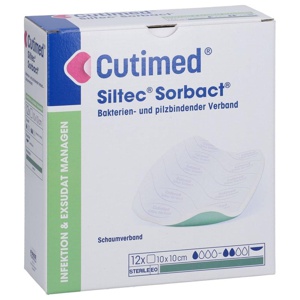CUTIMED Siltec Sorbact PU-Verb.10x10cm o.Haftrand Produktbild