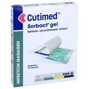 Cutimed Sorbact Gel Kompressen 7,5x7,5 cm Produktbild