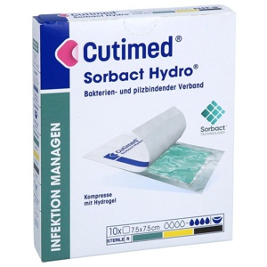 CUTIMED Sorbact Gel Kompressen 7,5x7,5 cm Produktbild
