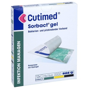 Cutimed Sorbact Gel Kompressen 7,5x7,5 cm Produktbild