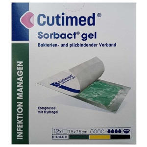 CUTIMED Sorbact Gel Kompressen 7,5x7,5 cm Produktbild