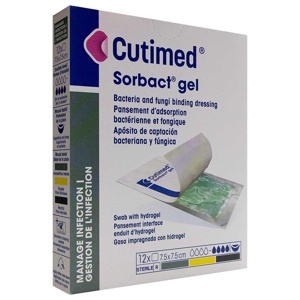 CUTIMED Sorbact Gel Kompressen 7,5x7,5 cm Produktbild