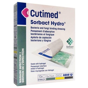 CUTIMED Sorbact Hydro Kompressen 7,5x7,5 cm Produktbild
