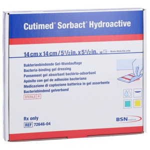 Cutimed Sorbact Hydroactive Kompressen 14x14 cm Produktbild