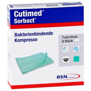 Cutimed Sorbact Kompressen 7x9 cm, 6 St Kompressen Produktbild
