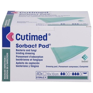 CUTIMED Sorbact Pad Kompressen 10x10 cm Produktbild
