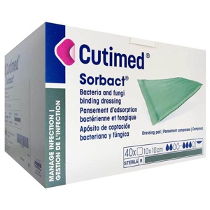 Cutimed Sorbact Saugkompressen 10x10 cm, 40 St Kompressen Produktbild