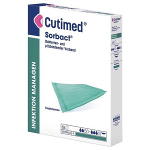 Cutimed Sorbact Saugkompressen 10x10 cm, 6 St Kompressen Produktbild