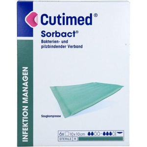 Cutimed Sorbact Saugkompressen 10x10 cm, 6 St Kompressen Produktbild
