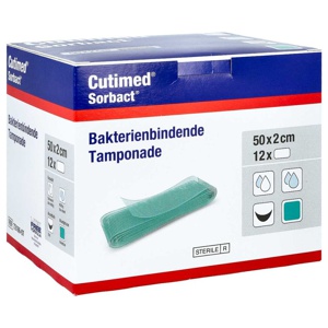 Cutimed Sorbact Tamponaden 2x50 cm Produktbild