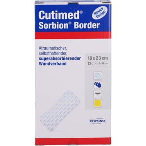 Cutimed Sorbion Border Wundauflage 10x23 cm steril Produktbild