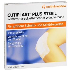 CUTIPLAST Plus steril 7,8x10 cm Verband 5 St Verband Produktbild