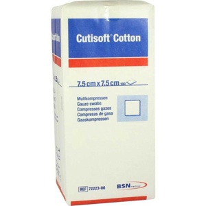 Cutisoft Cotton Kompresse 7,5x7,, 100 St Kompressen Produktbild