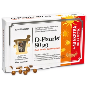 D-Pearls 80µg kapsler 80+40 stk produktbilde