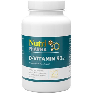 D-Vitamin 90ug NutriPharma - 120 kapsler produktbillede