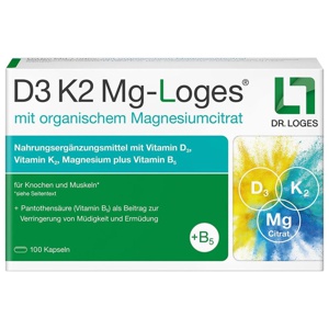 D3 K2 Mg-Loges 100 St Kapseln Produktbild