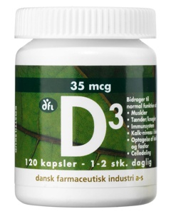 D3-vitamin, 35 mcg - 120 kaps. produktbillede