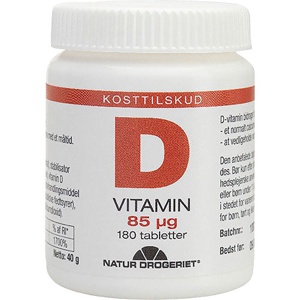 Natur-Drogeriet D-vitamin 85 Âµg - 180 tabl. produktbillede