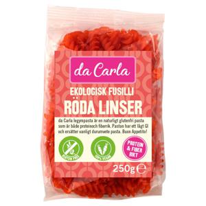 Da Carla Pasta Röda Linser EKO 205 g produkt bild