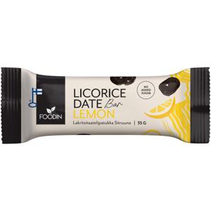Foodin Licorice Date Bar Lemon 35 g produkt bild