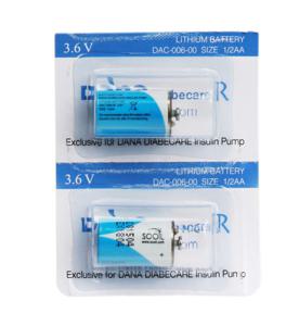 DANA Diabecare II S/II SG Tillbehör till DANA Diabecare II S och II SG insulinpump. 3,6 V 2styck produkt bild