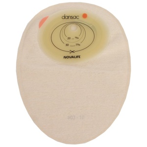 Dansac NovaLife 1, Mini, sluten häftpåse, beige, uppklippbart hål 10-38x50 mm 30 st produkt bild