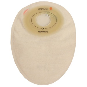 Dansac NovaLife 1 Mini sluten häftpåse beige uppklippbart hål 30-38x50 mm 30 st produkt bild