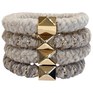DARK Fluffy Fat Hair Tie Sand Mix 4pk produktbillede