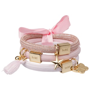DARK Hair Ties Hair Ties Charm Combo Cotton Candy Gold 3pk produktbillede
